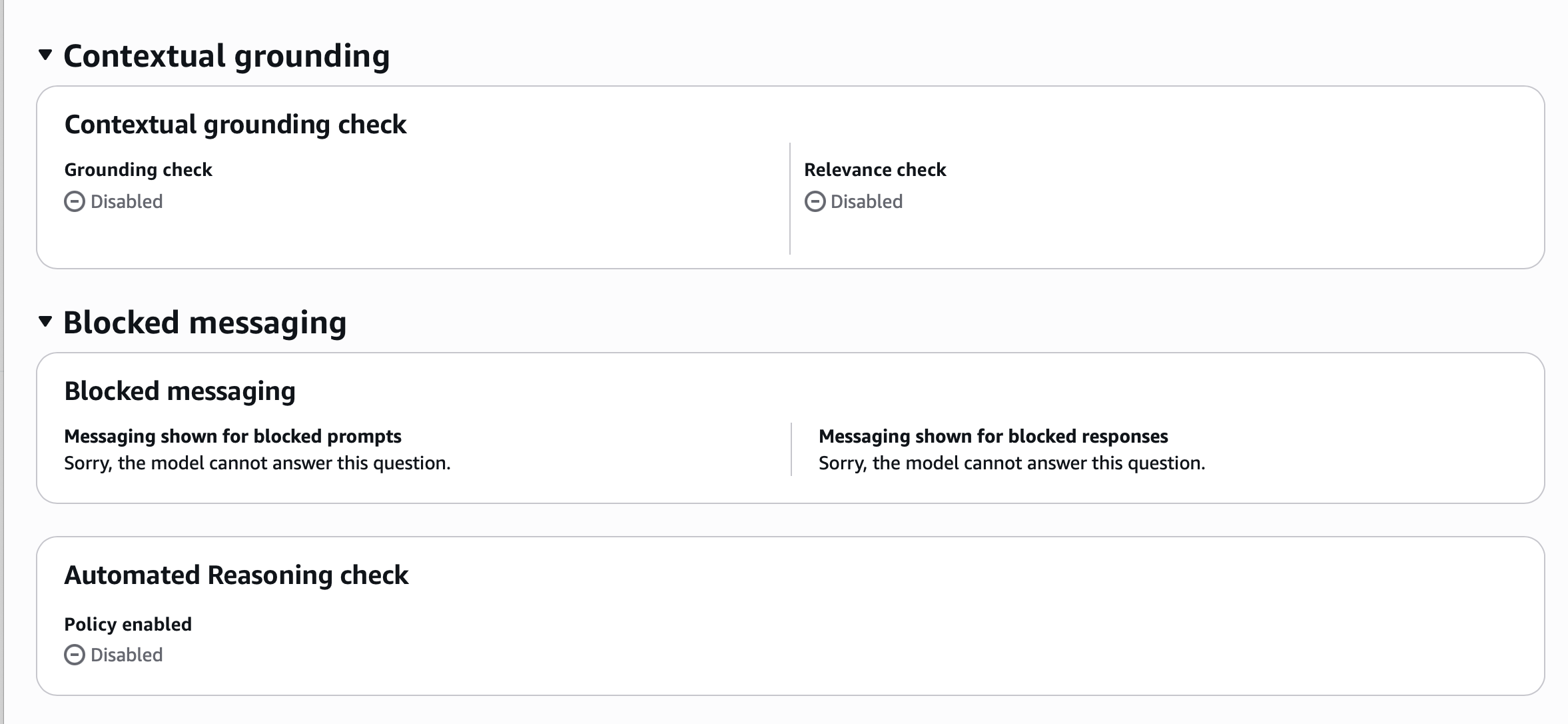 Bedrock Guardrails Blocked Messaging Configuration